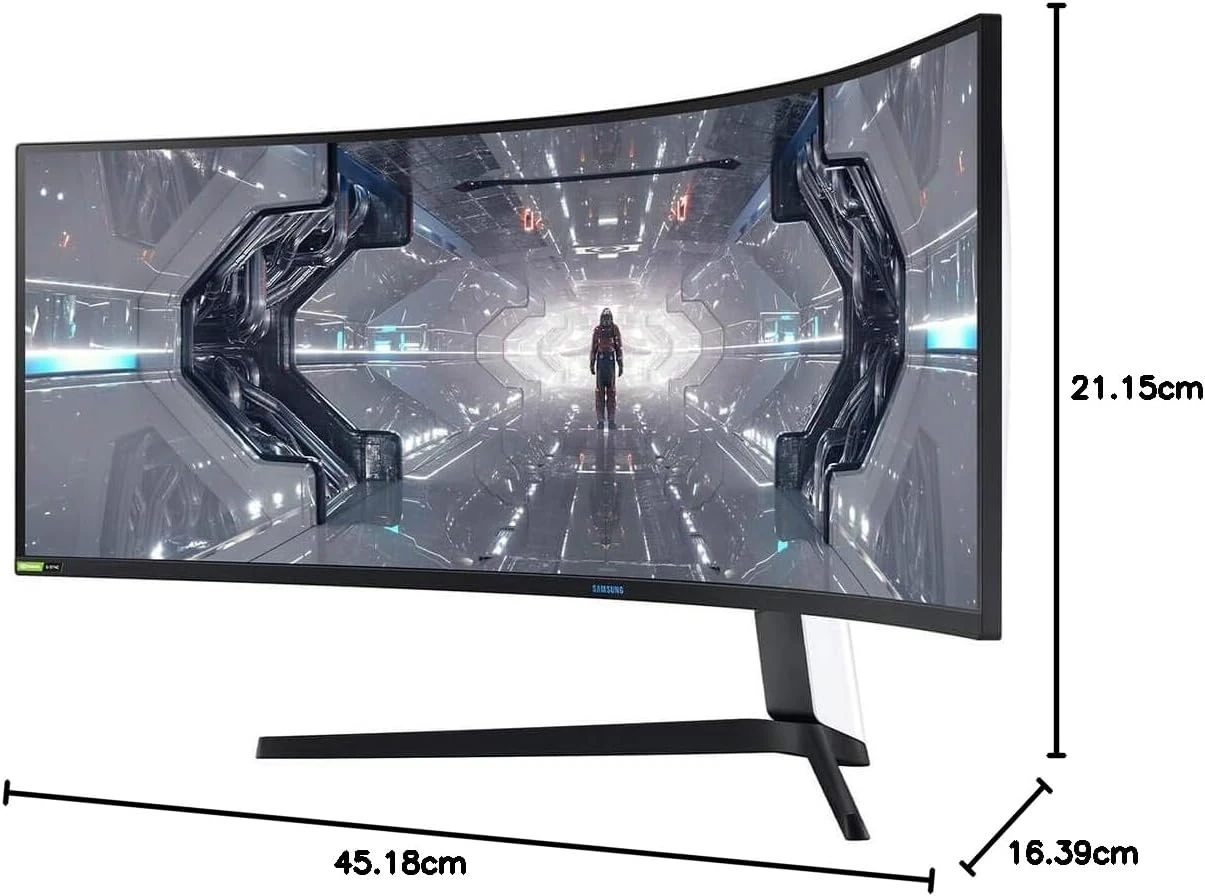 Samsung Odyssey G9 49 Inch DQHD Super Ultrawide OLED HDMI, Micro HDMI, DP, USB Curved Smart Gaming Monitor (3 Year)