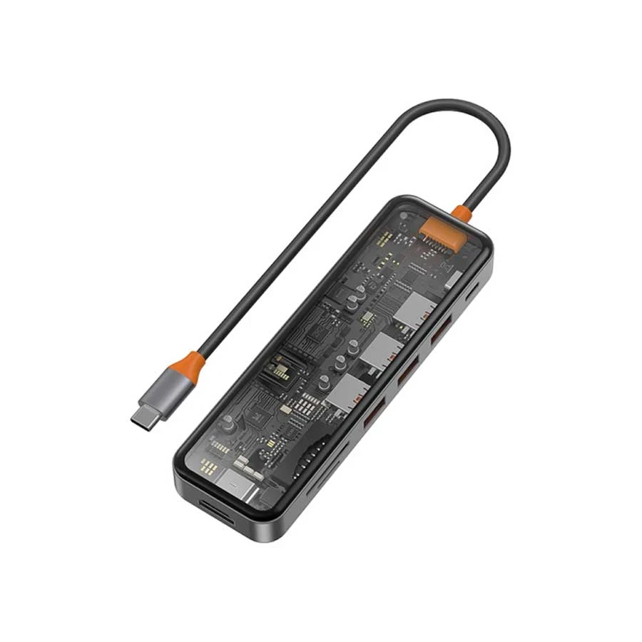 Wiwu Cyber Hub 7 In 1 CB007 Type-C Male to HDMI, Tri USB, Type-C (PD), SD & TF Female Space Gray Multiport Converter