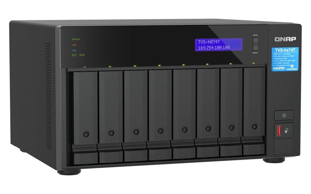 QNAP TVS-h874T-i9-64G 8 Bay Tower Intel Core i9-12900E Network Storage (3 Year Warranty)