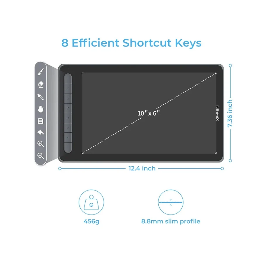 XP-Pen Deco L (Large) IT1060 10 Inch Black Bluetooth Android Drawing Graphics Tablet