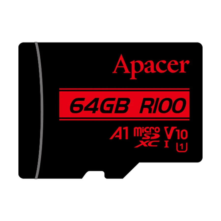 Apacer R100 MicroSDHCSDXC UHS-I U1 V10 64GB Class10 Memory Card with Adapter #AP64GMCSX10UB-R