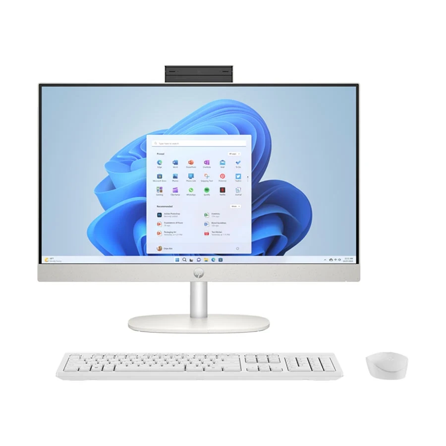 HP AIO 24-cr0086d 13th Gen Intel Core i5 1335U 8GB RAM, 512GB SSD 23.8 Inch FHD Display Shell White All in One Brand PC