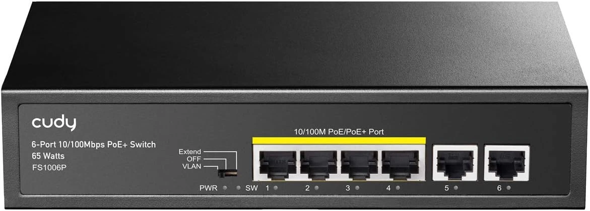 Cudy FS1006P 6 Port 10100Mbps PoE+ Unmanaged 4 PoE+ Switch with 2 Uplink Port