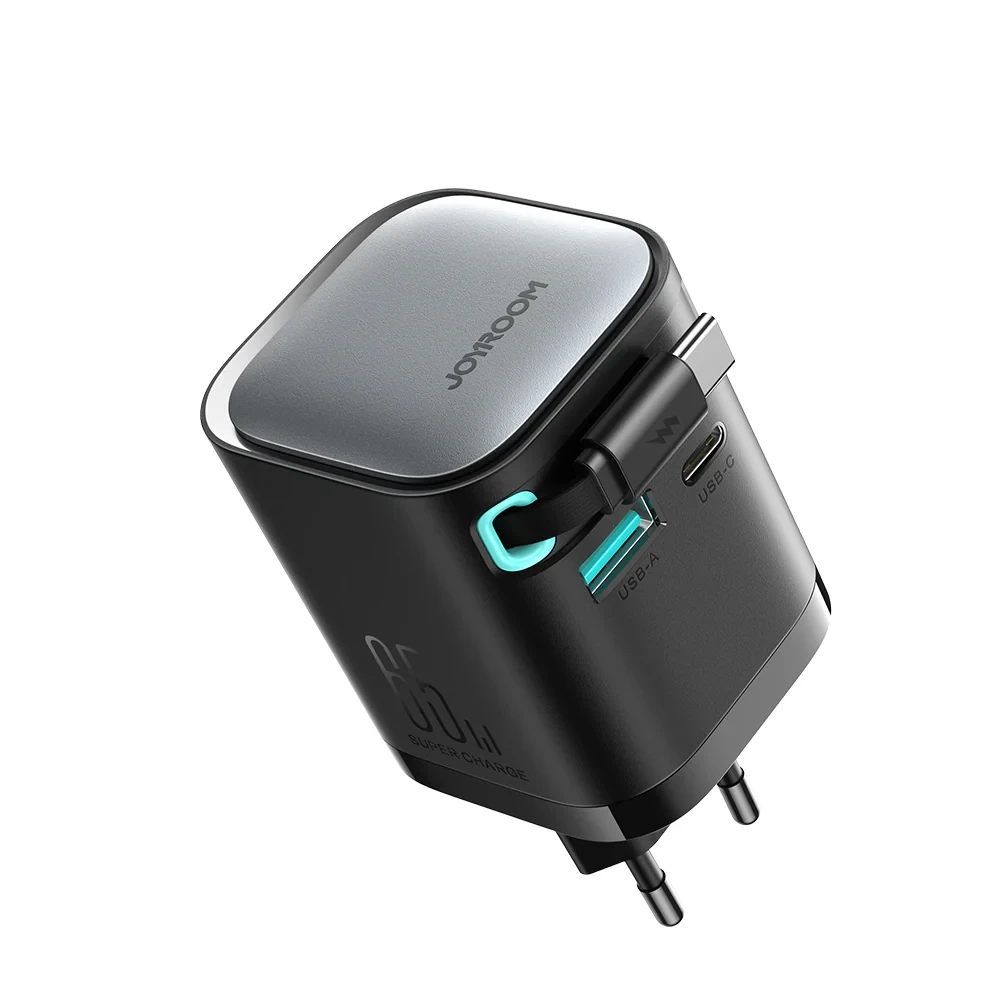 JOYROOM JR-TCL02 GaN 65W Charger with Retractable Cable