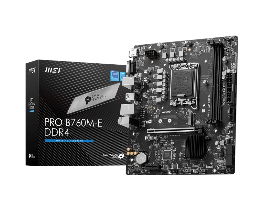 MSI PRO B760M-E DDR4 Intel LGA 1700, 12th, 13th & 14th Gen mATX Motherboard